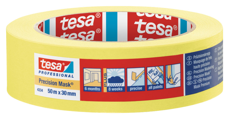 Малярная лента для четких границ окрашивания Tesa 4334 (Ширина 50мм х 50м)